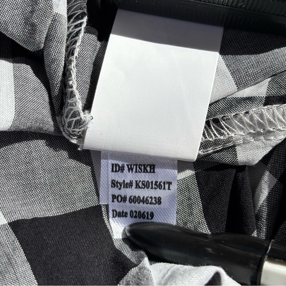 Kate Spade Pajamas Set Large Black White Check Print Short Sleeve Lightweight - Picture 7 of 8